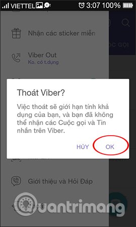 Thoát tài khoản Viber